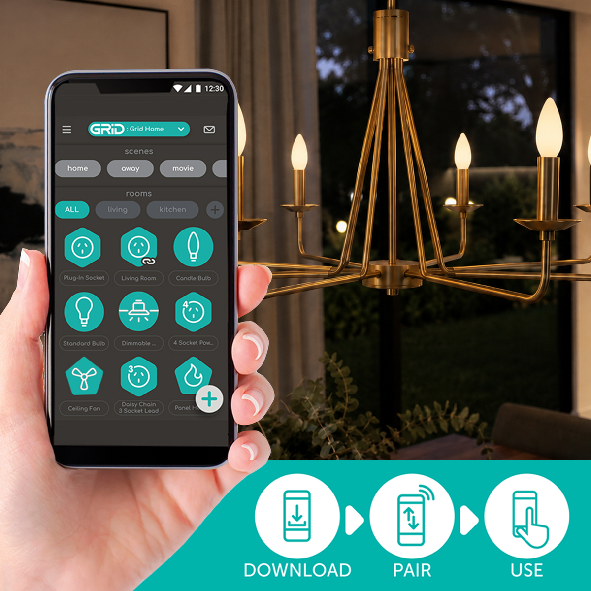 Arlec Grid Connect Smart 5W E14 470lm RGB and Tunable White Candle LED Globe - Matter Compatible