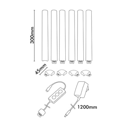 Smart connectable RGB bar lights with sound sync, CCT & RGB control, voice assistant and app compatible