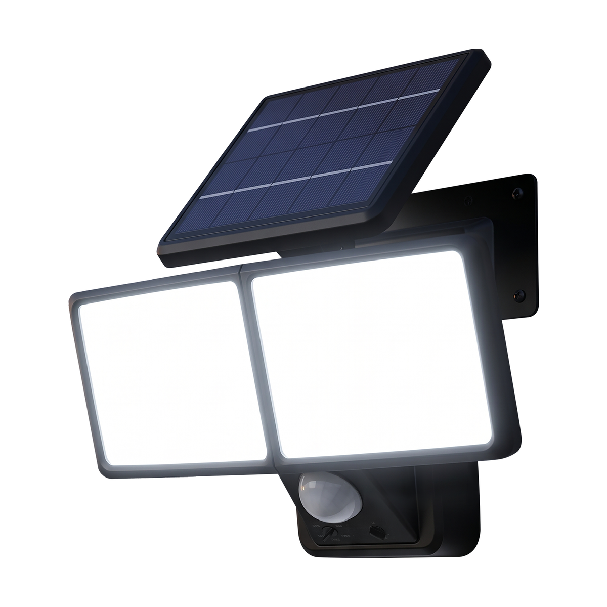 Arlec Solar Linkable Twin Head Security Flood Light With PIR Motion Sensor