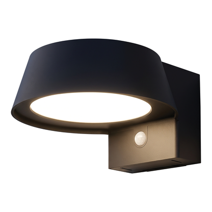 Arlec Solar Linkable Round Outdoor Wall Light with PIR Motion Sensor