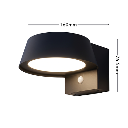 Arlec Solar Linkable Round Outdoor Wall Light with PIR Motion Sensor