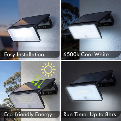 Arlec Echo Solar Linkable 16W LED Adjustable Outdoor Wall Light with PIR Sensor