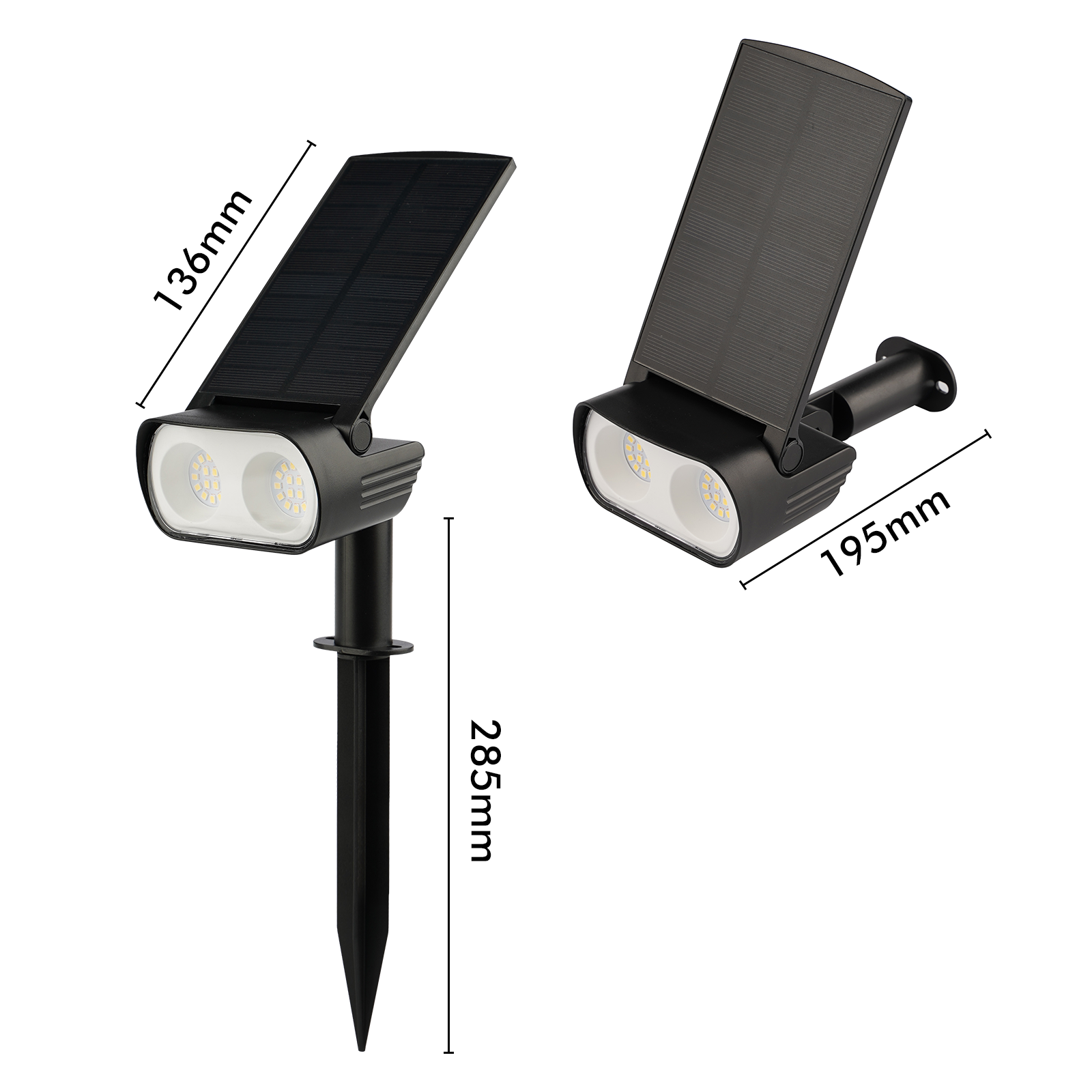 Arlec 300lm Dual Purpose Solar Wall Light and Spotlight