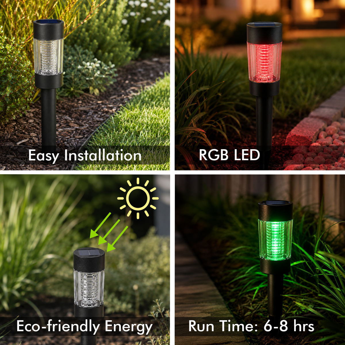 Arlec Black Mesa RGB or Cool White Solar Path Light