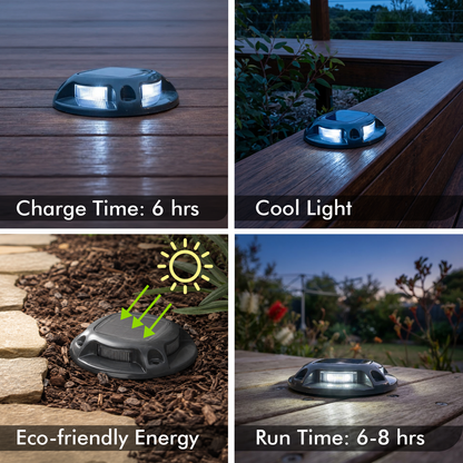 Arlec Lumina Cool White and Blue Solar Deck Light - Pack of 2