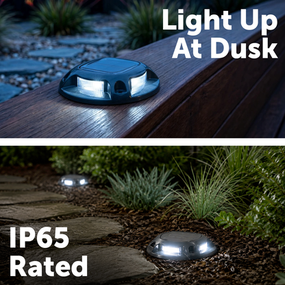 Arlec Lumina Cool White and Blue Solar Deck Light - Pack of 2