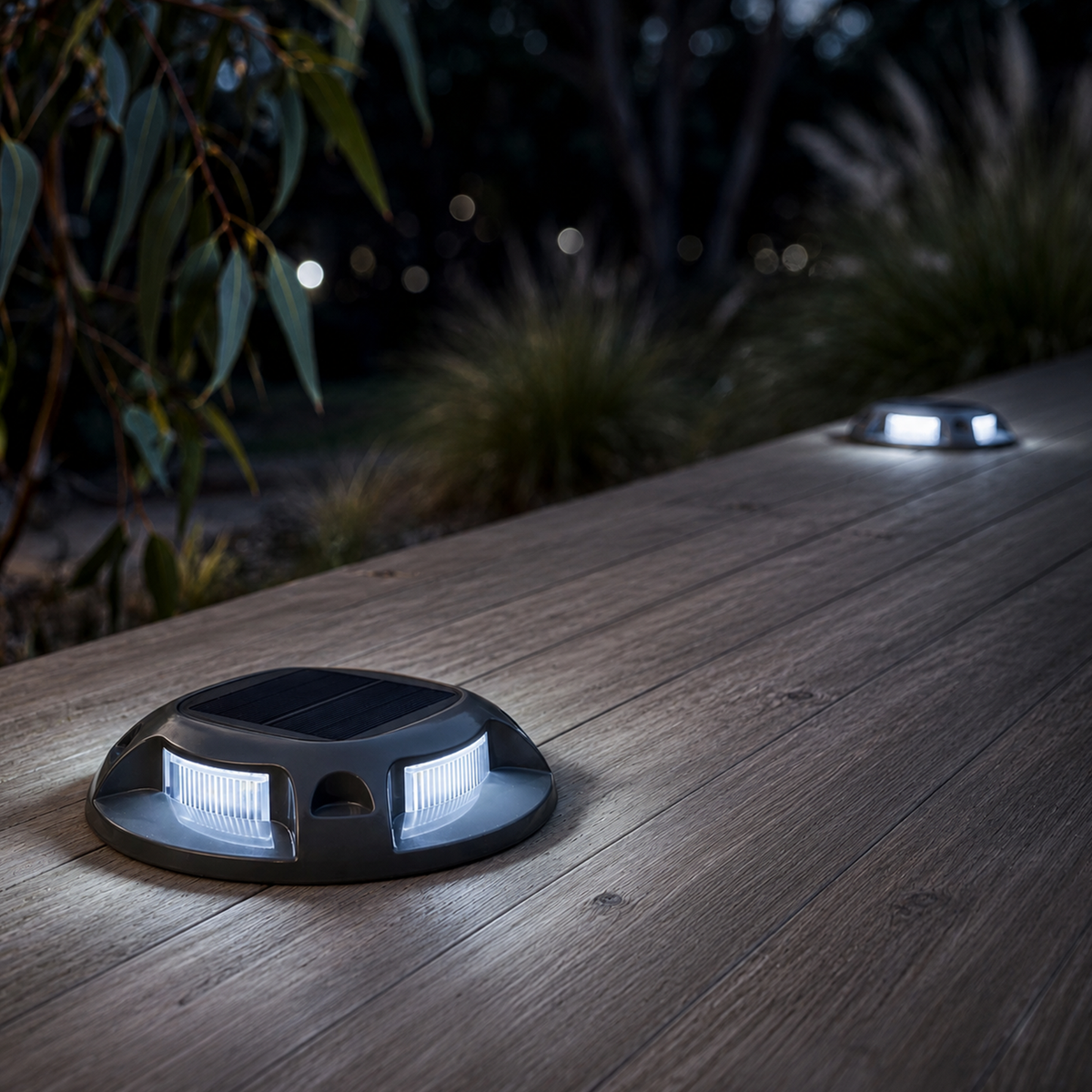 Arlec Lumina Cool White and Blue Solar Deck Light - Pack of 2