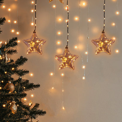 Arlec 15cm Warm White Battery Powered 25 LED Hanging Star