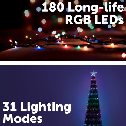 Arlec 1.9m 180 LED Low Voltage Pop-Up Christmas Tree