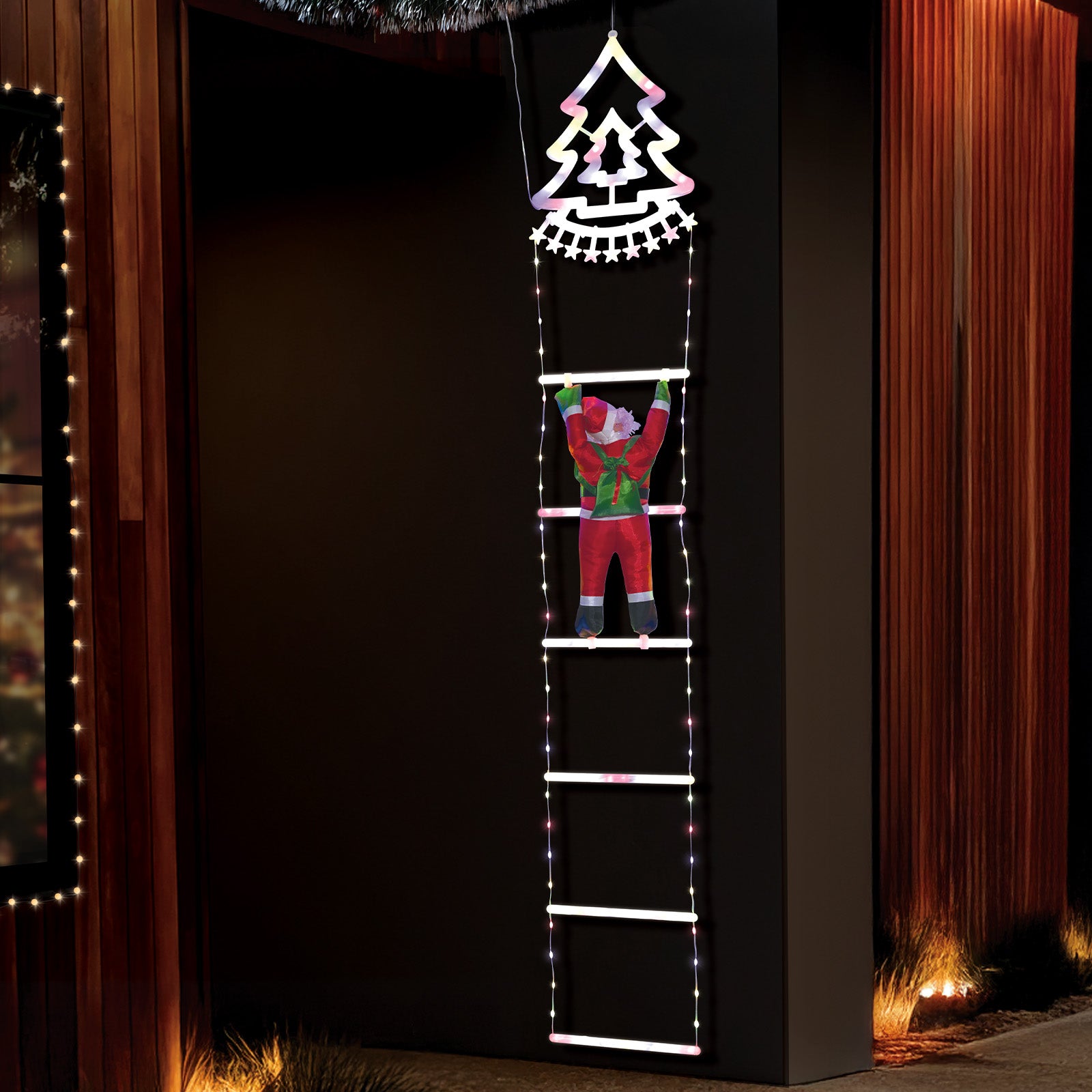 Arlec 138cm Low Voltage Christmas Tree Ladder With Santa