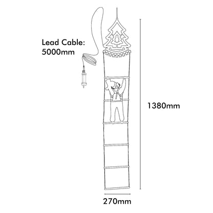 Arlec 138cm Low Voltage Christmas Tree Ladder With Santa