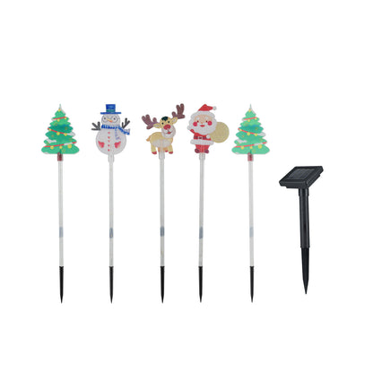 Arlec 5 Solar Powered Santa And Friends Stake Lights