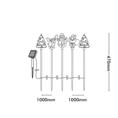 Arlec 5 Solar Powered Santa And Friends Stake Lights