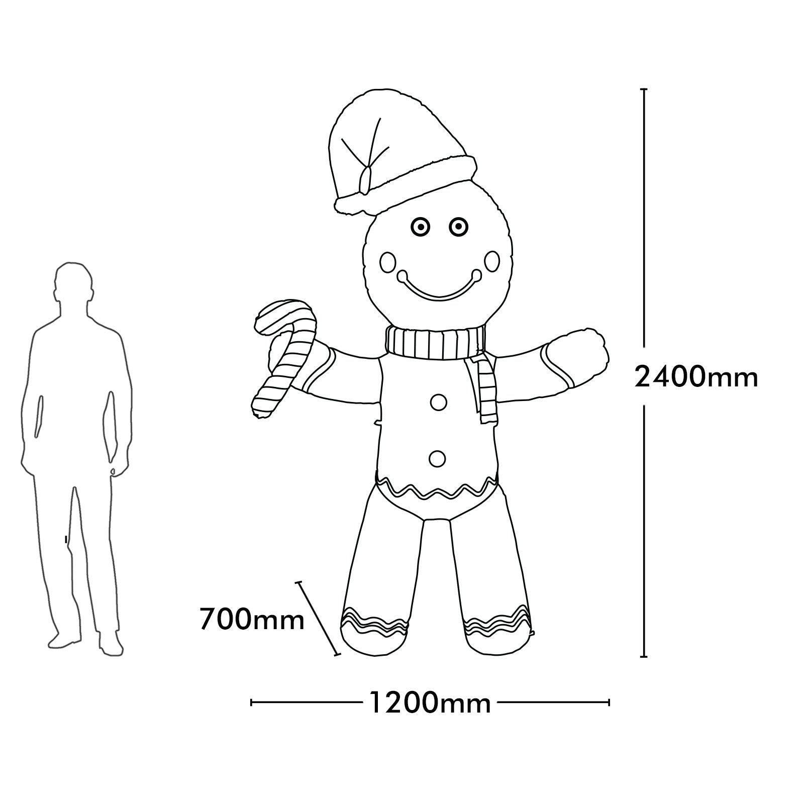 Arlec 2.4m Inflatable Gingerbread Man
