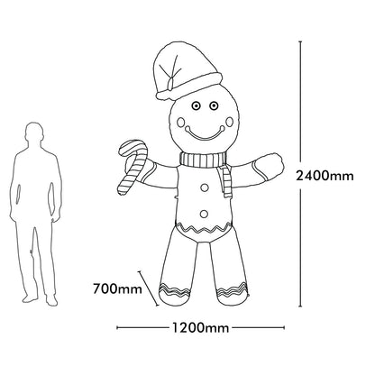Arlec 2.4m Inflatable Gingerbread Man