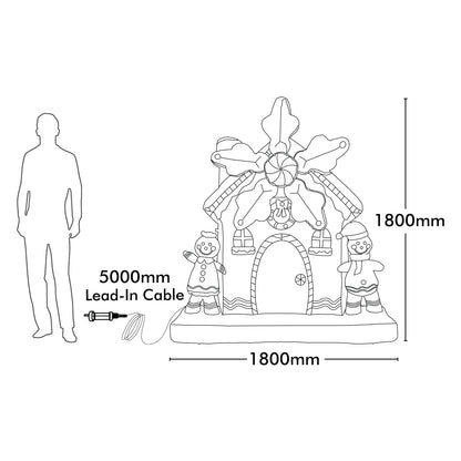 Arlec 1.8m Inflatable Rotating Gingerbread House