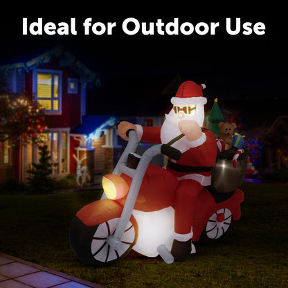 Arlec 1.5m Inflatable Santa on Motorcycle