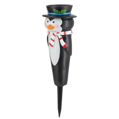 Arlec 26cm Solar Poly Resin Penguin Stake Light