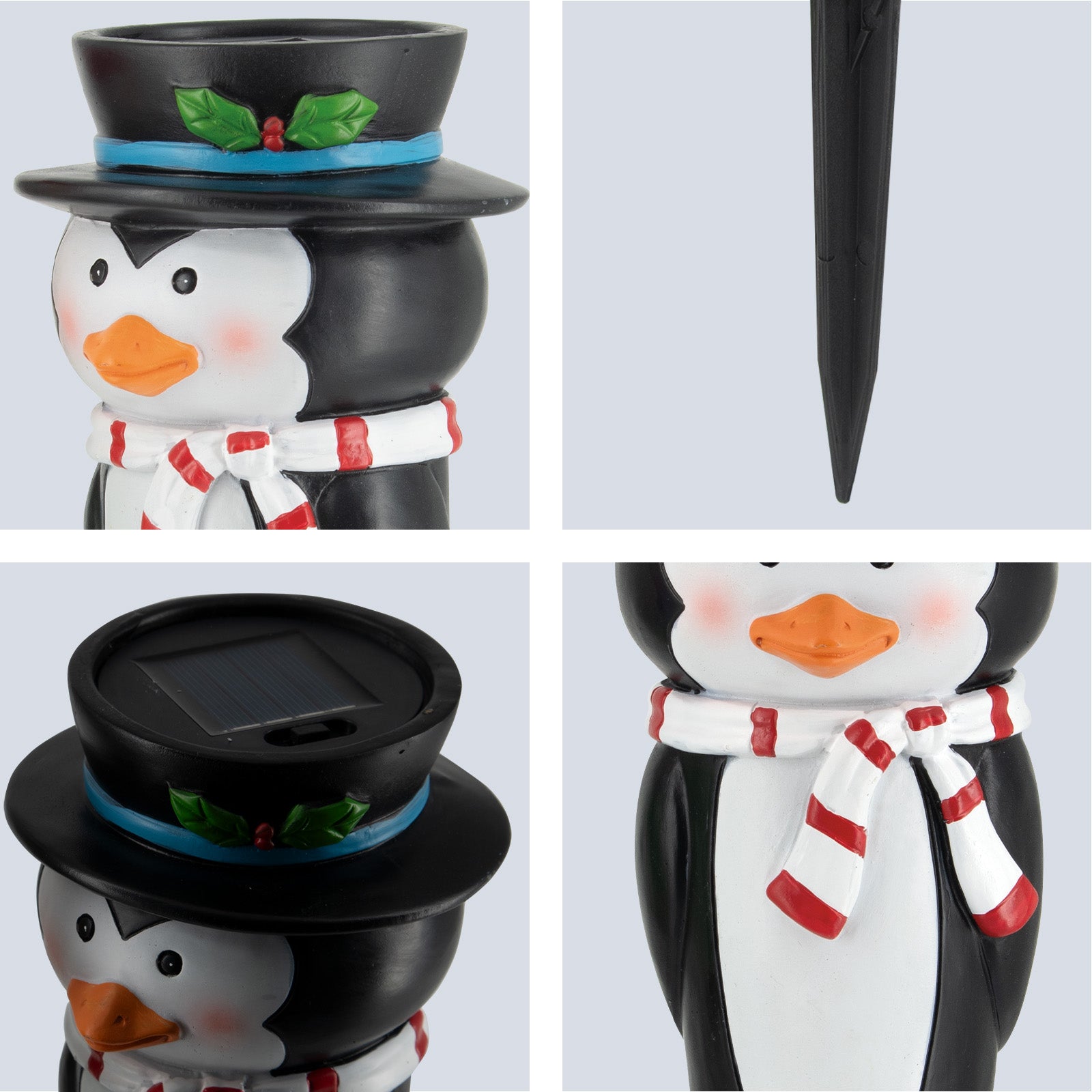 Arlec 26cm Solar Poly Resin Penguin Stake Light
