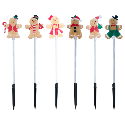 Arlec Solar Gingerbread Family Stake Light - Pack of 6