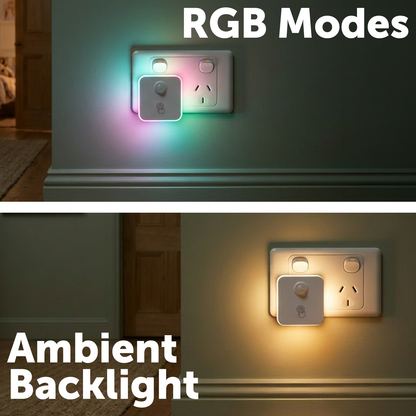 Arlec Round Lit Square Shape Plug In Motion Sensor Night Light