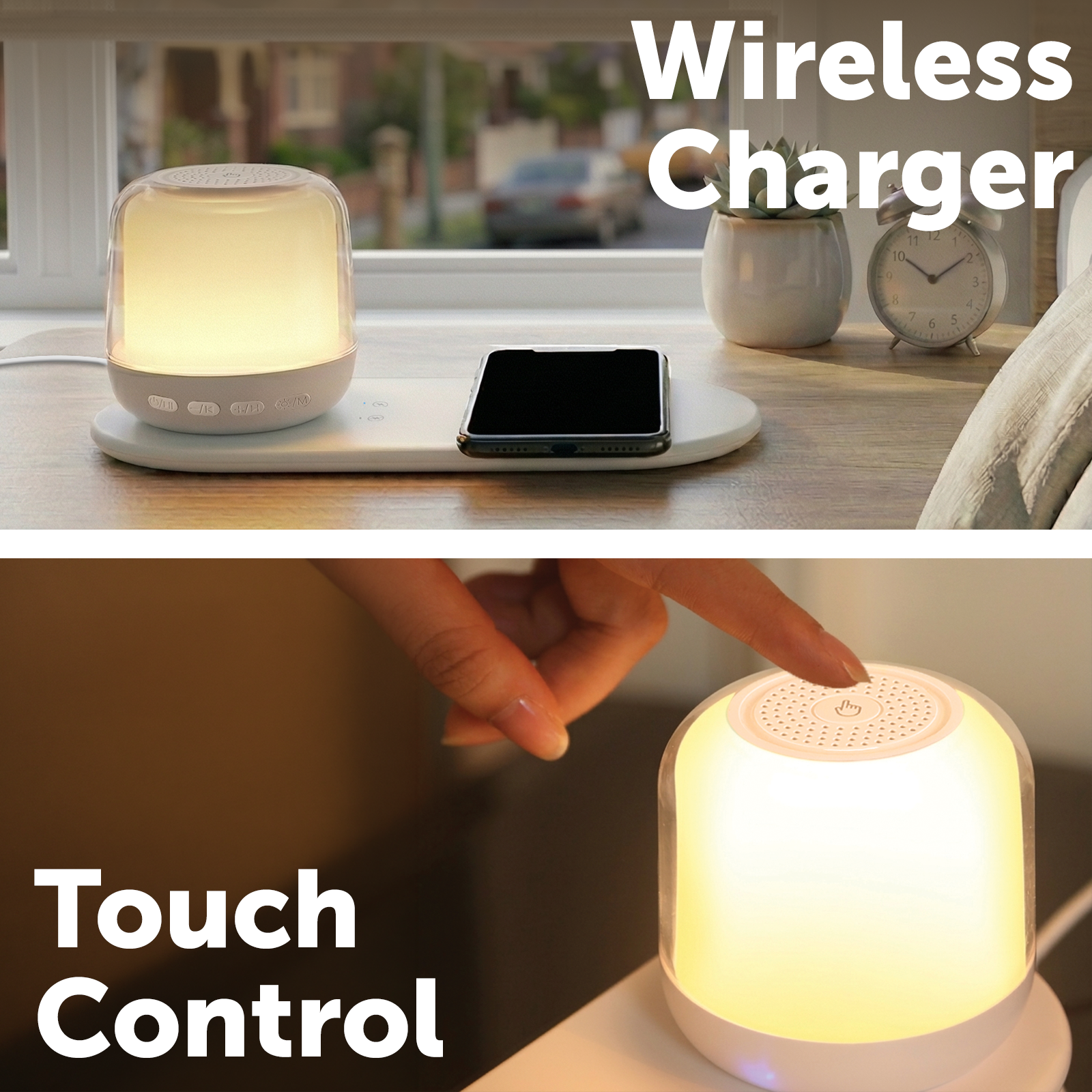 Arlec 3-In-1 Wireless Charger With Speaker & Night Light