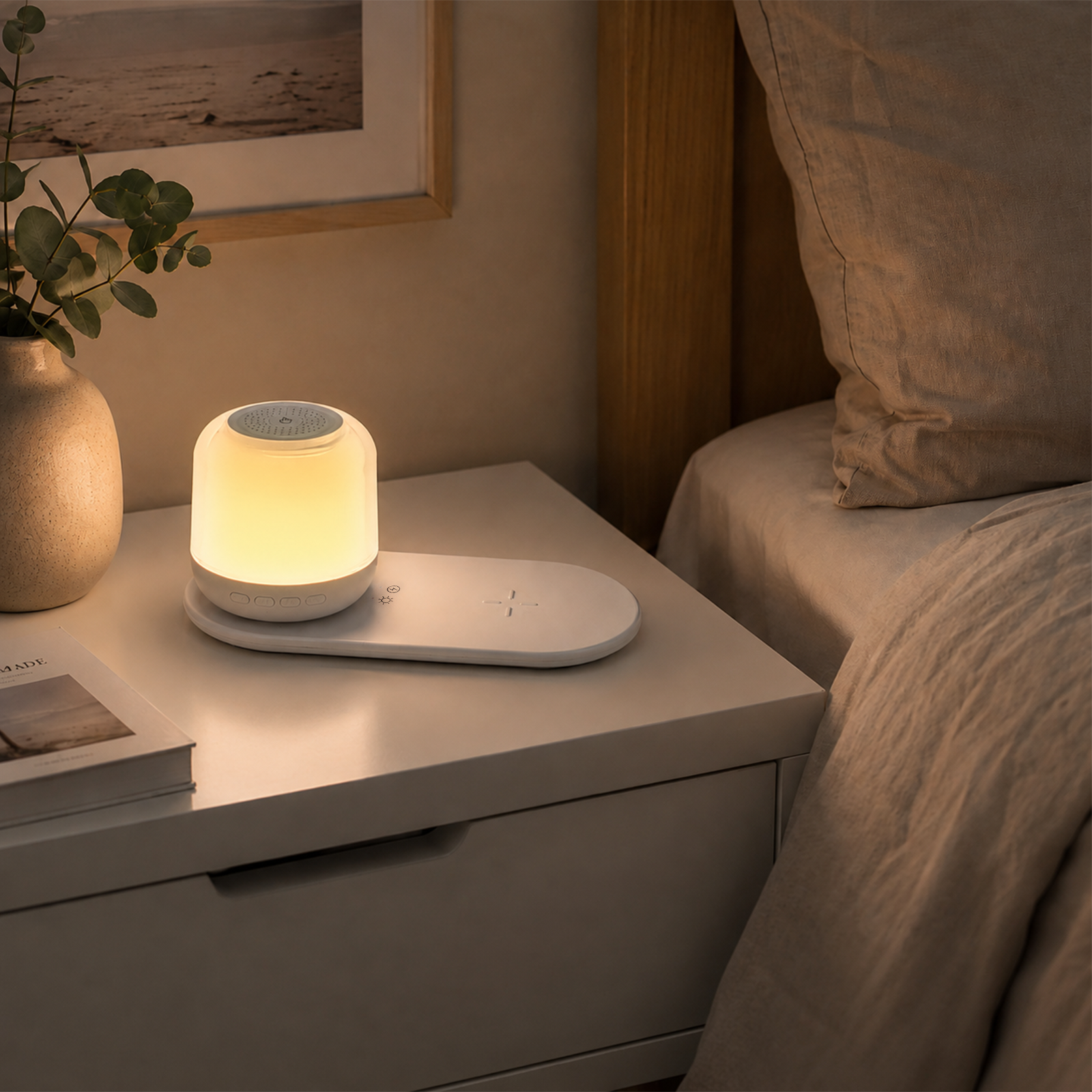Arlec 3-In-1 Wireless Charger With Speaker & Night Light