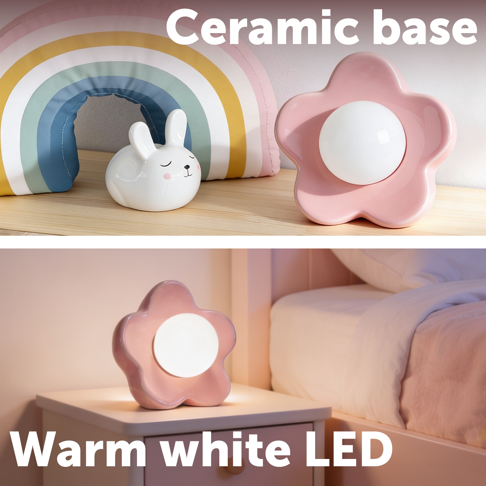 Arlec Pink Ceramic Flower Lamp