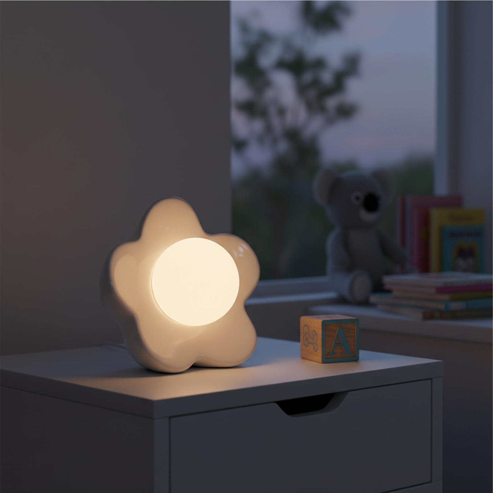 Arlec White Ceramic Flower Lamp