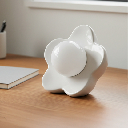 Arlec White Ceramic Flower Lamp