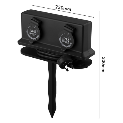 Arlec 4 Outlet Outdoor Powerboard With Removable Garden Stake