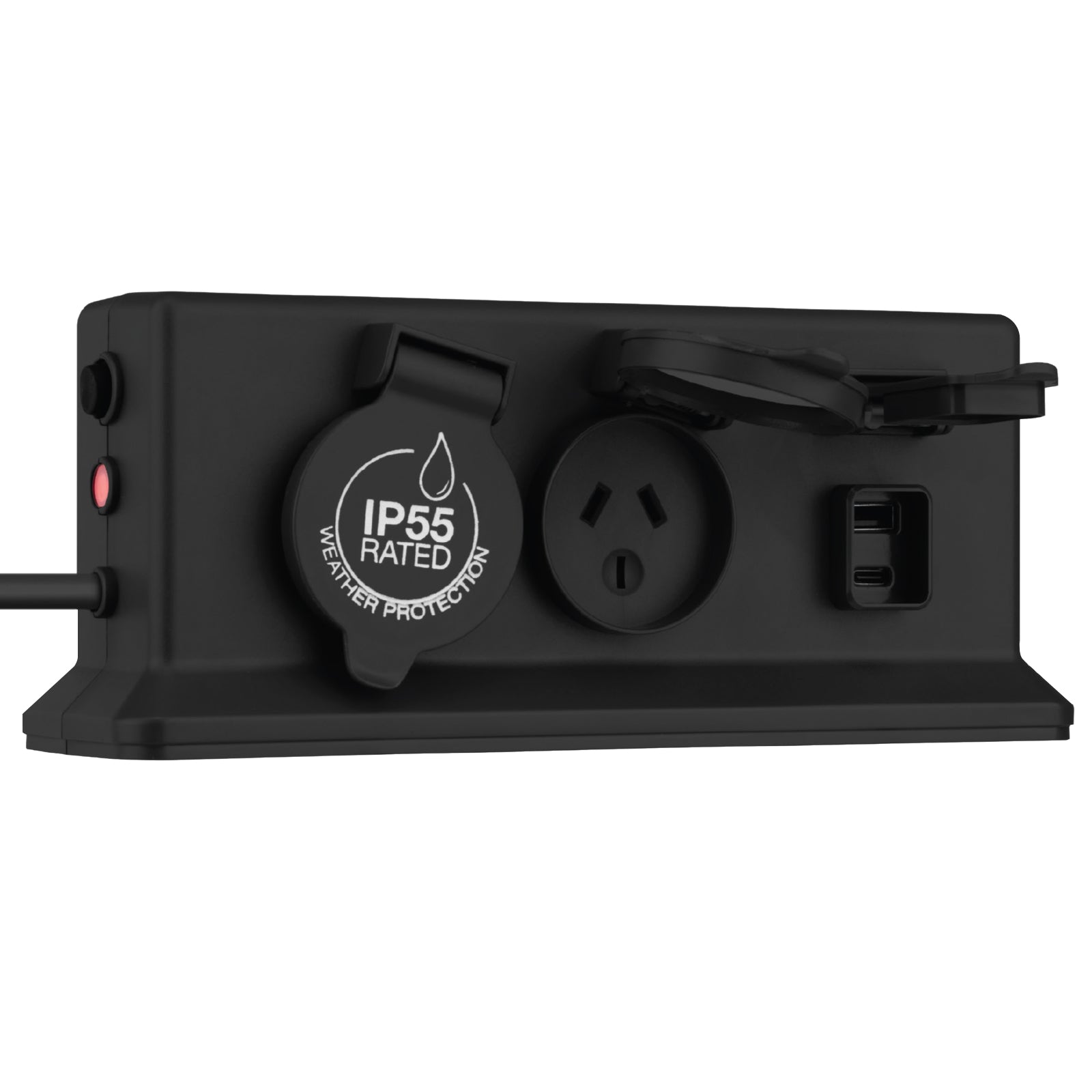 Arlec Black 4 Outlets with USB A&C Powerboard