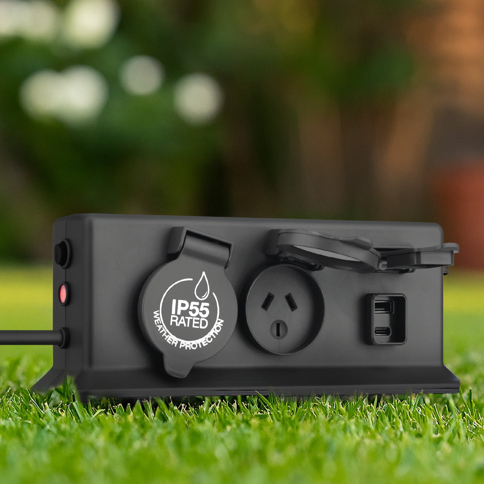 Arlec Black 4 Outlets with USB A&C Powerboard