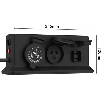 Arlec Black 4 Outlets with USB A&C Powerboard