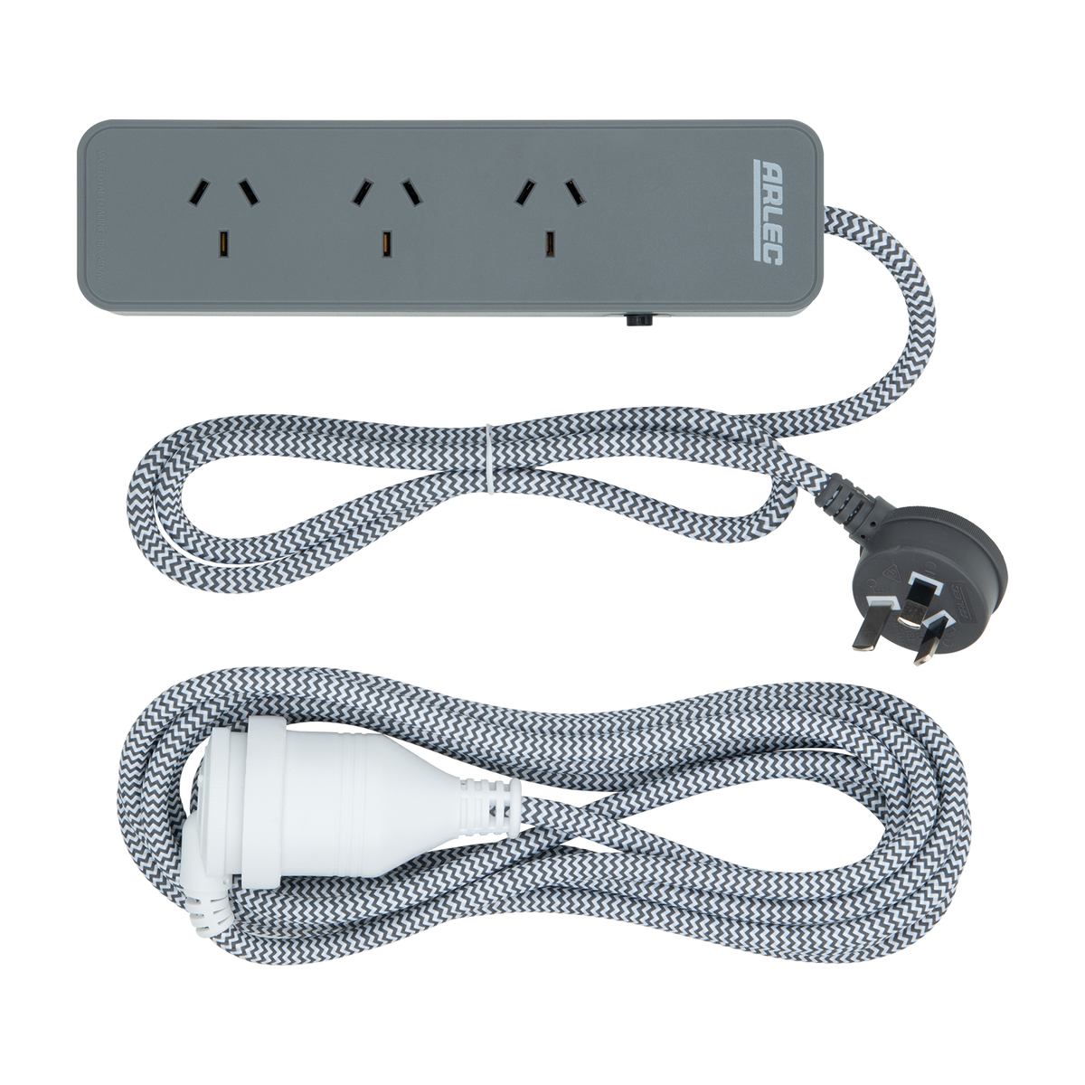 Arlec Braided Powerboard and Extension Lead Combo Pack