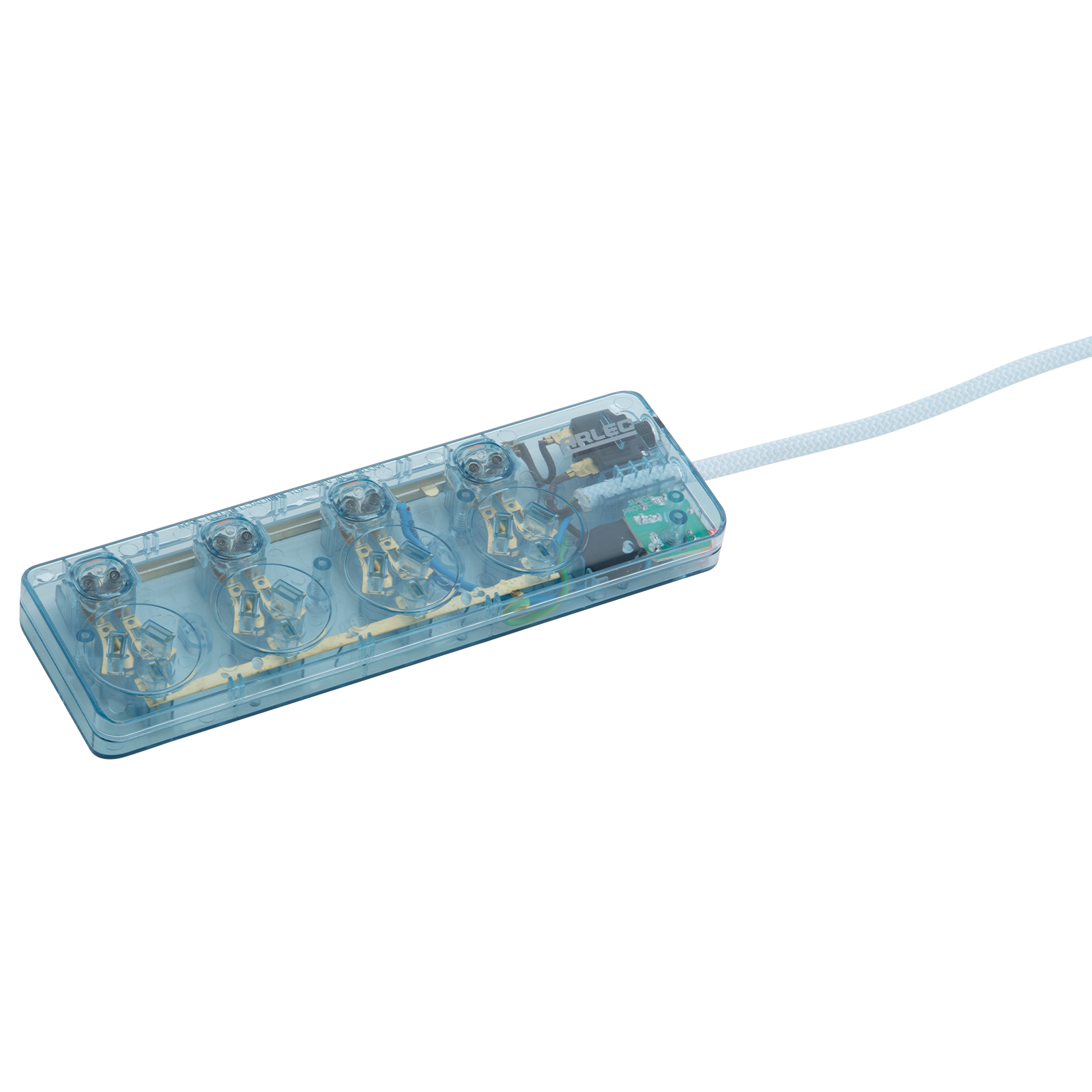 Arlec Clear Blue 4 Outlet Surge Protected Powerboard
