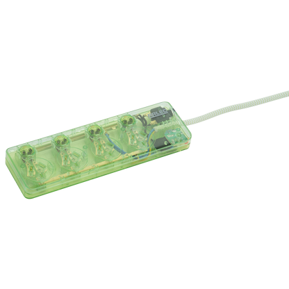 Arlec Clear Green 4 Outlet Surge Protected Powerboard