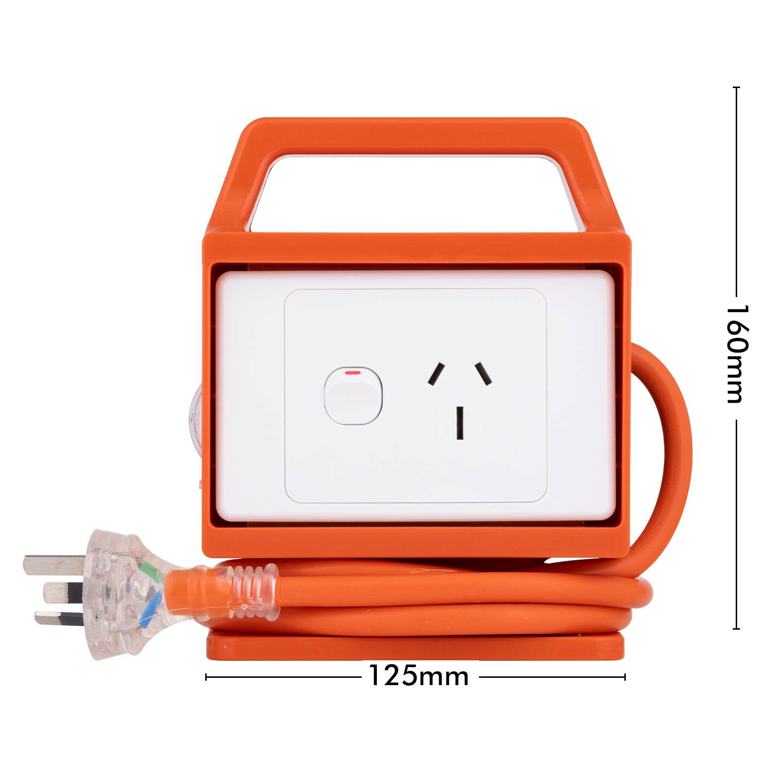 Arlec Orange 10A to 15A Single Outlet Power Adaptor with MCB Switch