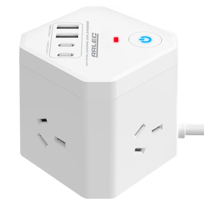 Arlec 4-Outlet Power Cube With PD20W USB-2A+2C