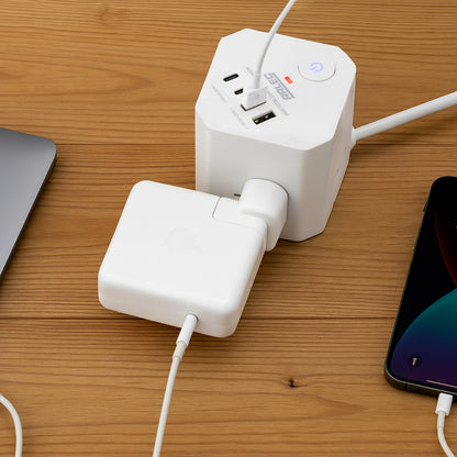 Arlec 4-Outlet Power Cube With PD20W USB-2A+2C
