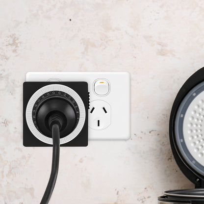 Arlec Black 24-Hour Compact Mechanical Timer