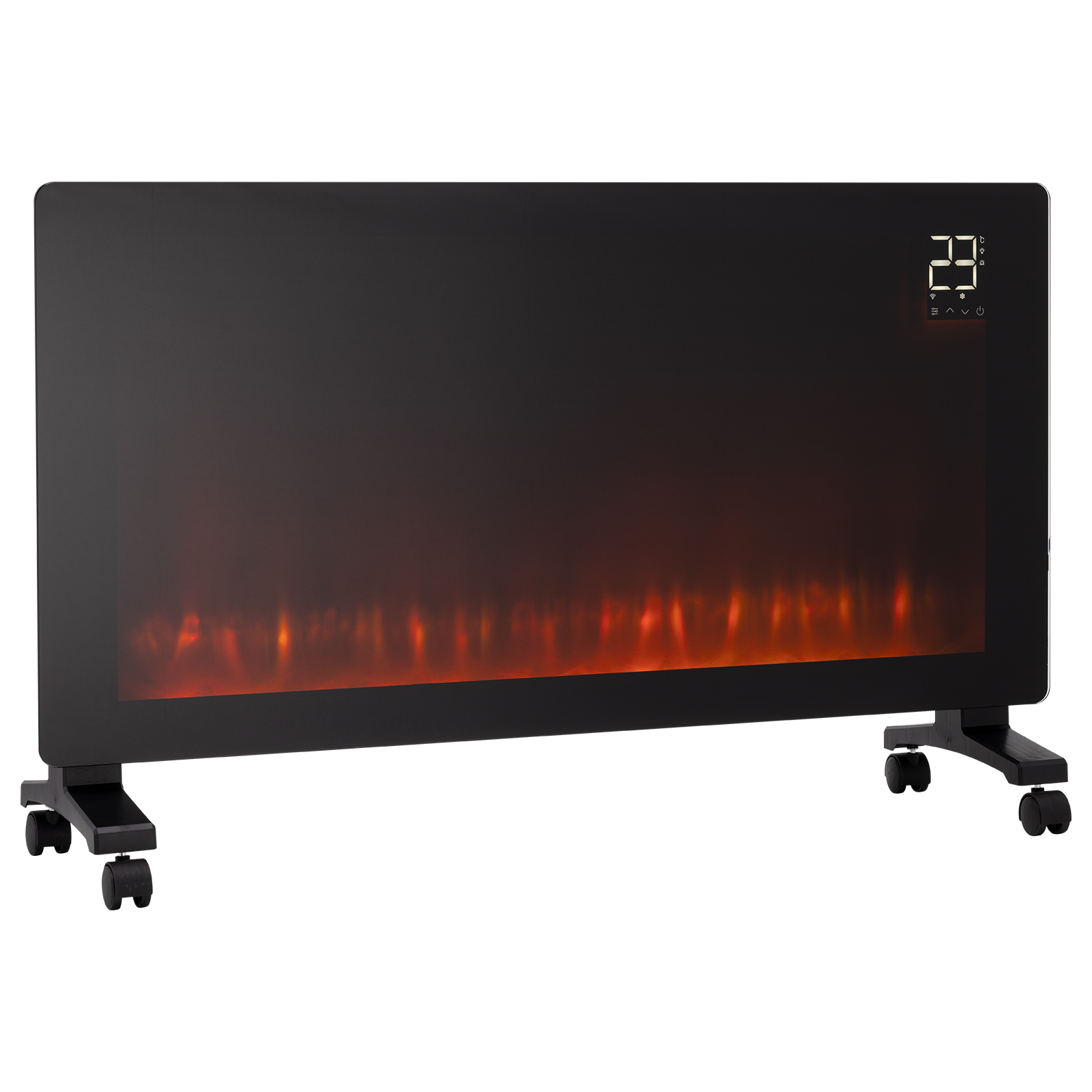 Arlec 2400W Smart Grid Connect Glass Panel Heater With Flame Effect