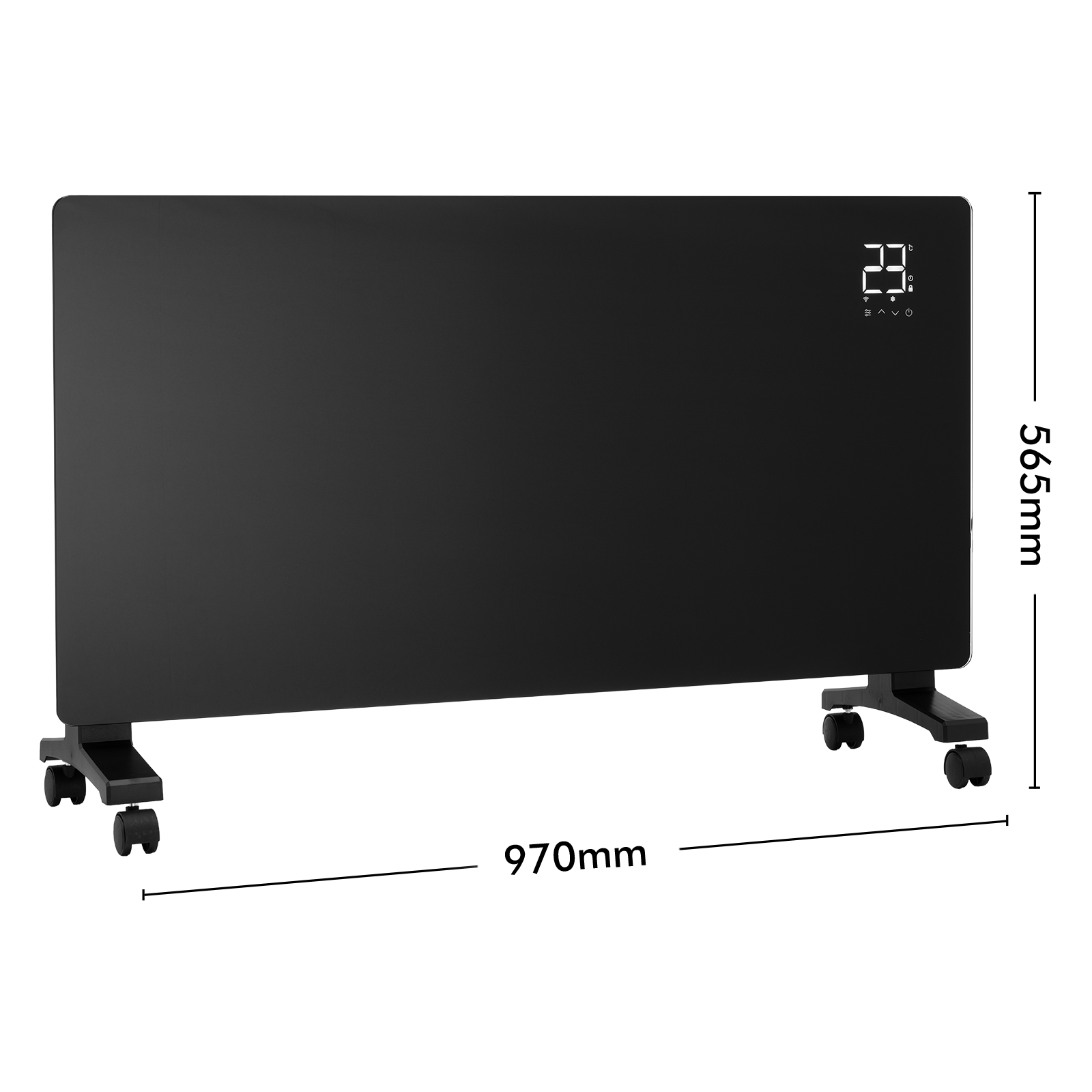 Arlec 2400W Smart Grid Connect Glass Panel Heater With Flame Effect