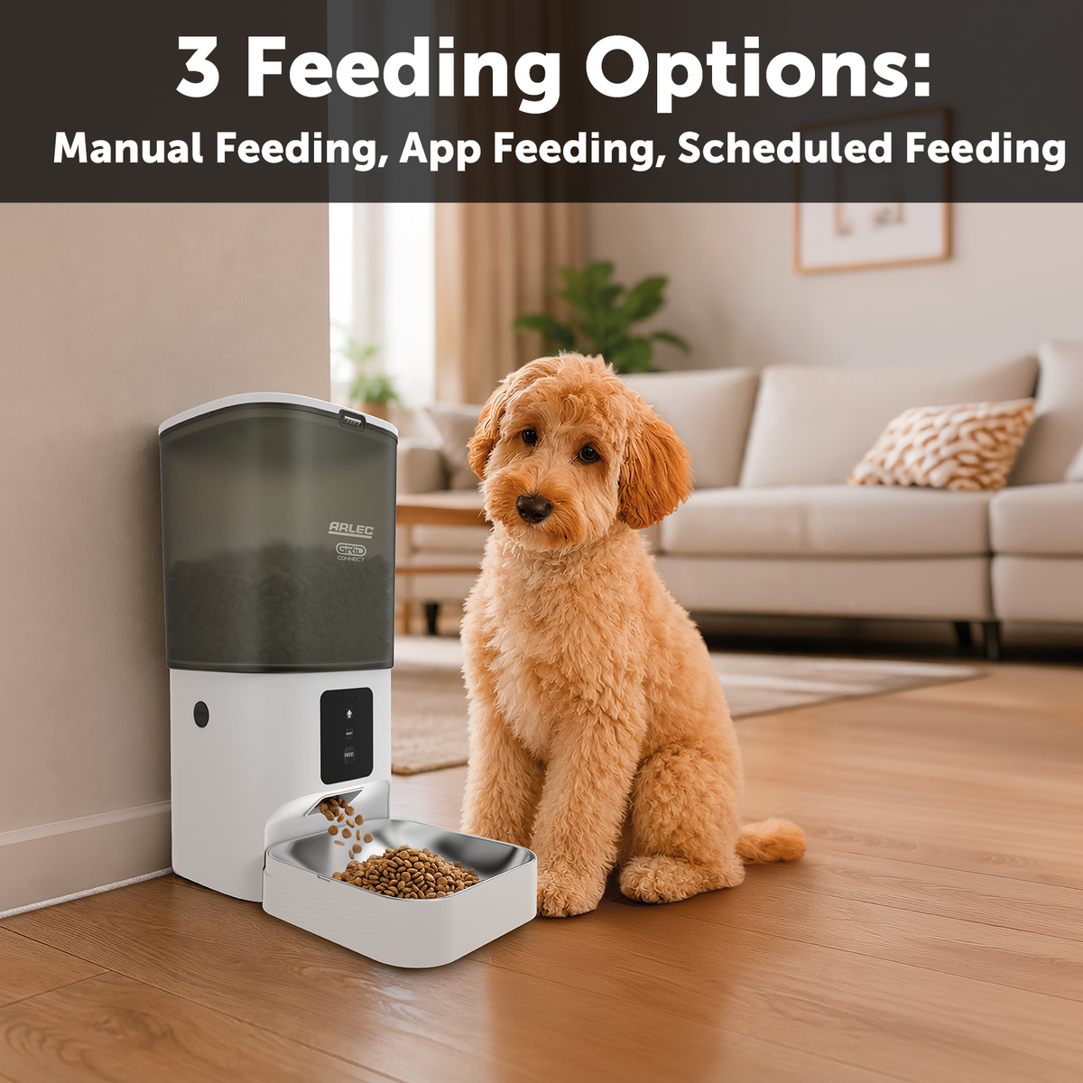 Arlec White Grid Connect Smart 6L Pet Feeder