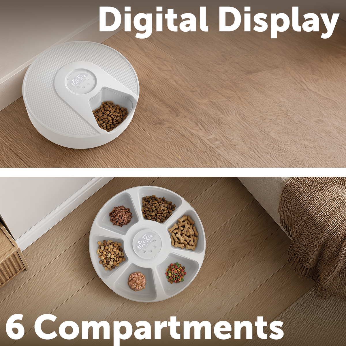 Arlec White Automatic Pet Feeder for Wet & Dry Food