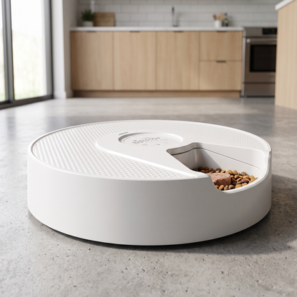 Arlec White Automatic Pet Feeder for Wet & Dry Food