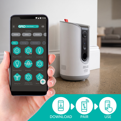 Arlec White Grid Connect Smart Treat Dispenser With Camera