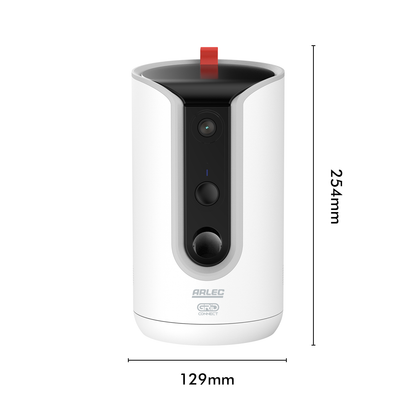 Arlec White Grid Connect Smart Treat Dispenser With Camera