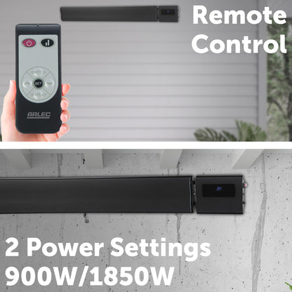 Arlec 1850W Black Smart Grid Connect Alfresco Strip Heater