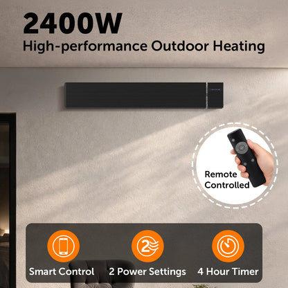 Arlec 2400W Black Smart Grid Connect Alfresco Strip Heater